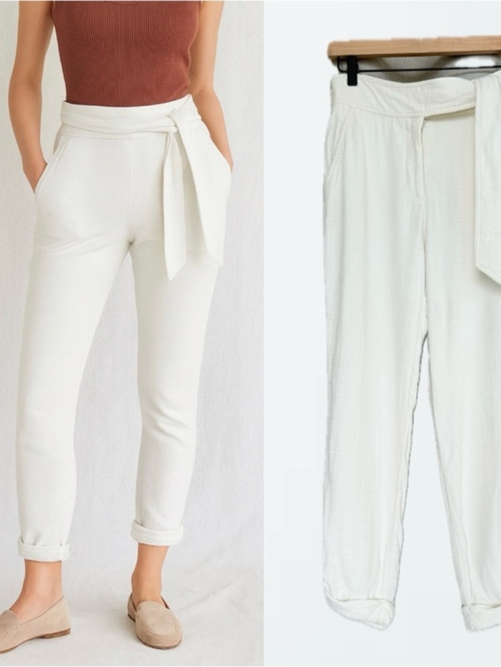 Veronica Beard Viscose Blend Ivory Cropped Pants S (4)